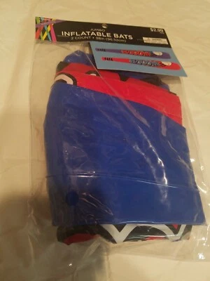 Jumbo Inflatable Bats-2ct per pack. 38"L "BOOM" Baseball New! - Image 1 of 4