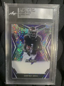 Quartney Davis 2020 Leaf #1/1 Flash Prismatic Purple Rookie Pre Production Proof - Picture 1 of 24