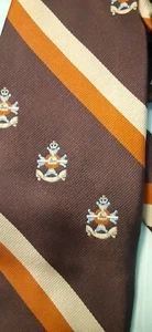 Corbata Bench Mark Hombre Vintage Qiana Nylon Náutico Marrón Rayas Óxido - Imagen 1 de 8