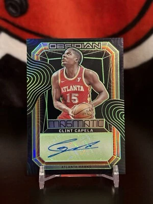 2023-24 Obsidian Clint Capela Magmatic Green Etch Auto /25 Hawks - Image 1 of 3