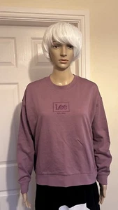 NWT Womens Lee Large Violet Purple Relax Fit LS Crew Neck Sweatshirt Top - Picture 1 of 23