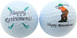 Westmon Works Happy Retirement Set of 2 Golf Ball Golfer Gift Pack - Picture 1 of 5