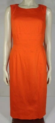 NUEVO CON ETIQUETAS $350 Karen Millen naranja mezcla de algodón menear lápiz vestido damas talla 10 EE. UU. Foto 1 de 4