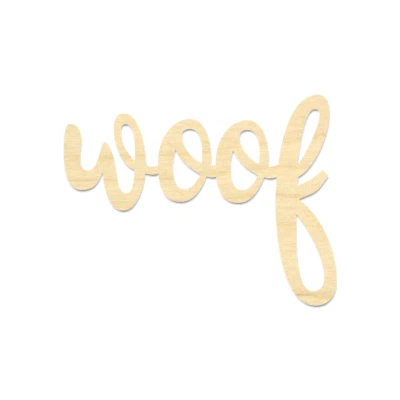 Woof Wording-Woof Sign-Wooden Woof Wording - Image 1 of 4