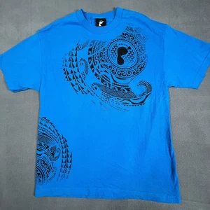 Barefoot League Shirt Mens Large Tribal Tattoo Graphic Tee Hawaii Surf Beach - Picture 1 of 11