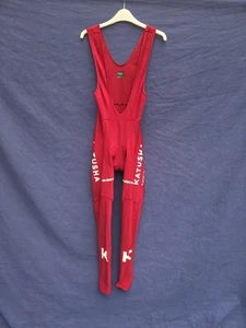 Katusha Mens Size 2  Cycling Bib Leggins Red Light Thermal  Logos Made In Italy  - Picture 1 of 13