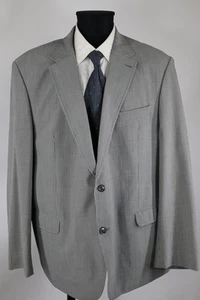 Digel grau-weiß-gestreiftes Sakko Gr.30/3XL Schurwolle Polyester Elasthan Top - Bild 1 von 10