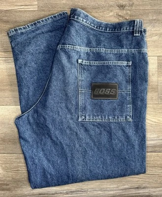 Jeans holgados vintage Boss para hombre talla 48x34 hip hop patinador ropa de calle años 90 pierna ancha Foto 1 de 4