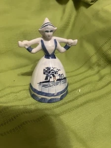 Vintage Blue Delft Dutch 4 1/2” Milkmaid Lady Figurine - Picture 1 of 1