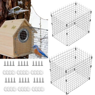 2X Protectores de casa Bluebird protectores de malla metálica protector de entrada de alambre para casa de pájaros Foto 1 de 4