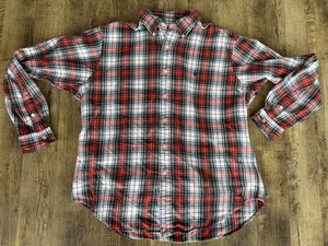 Vintage Polo Ralph Lauren Men’s  Flannel Shirt Large Plaid 90s Blue Red White - Picture 1 of 15