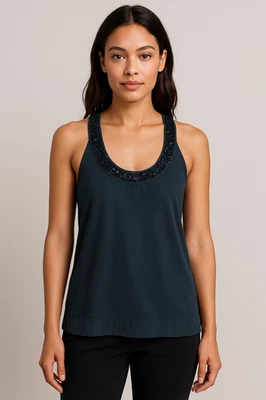 Ted Baker Women’s Top Size S Y2K Silk Beaded 38cm Chest Cocktail Party Wear - Image 1 of 4