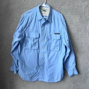 Exofficio Shirt Mens Large Blue Air Strip Buzz Off Long Sleeve Outdoor Fishing - Picture 1 of 11