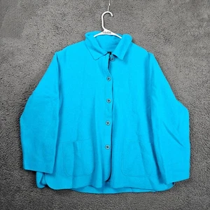 Sigrid Olsen Sport Damen 3X Wolle hellblau Fleece Strickjacke Pullover - Bild 1 von 8