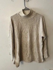 Suéter para mujer Banana Republic cuello falso mezcla de algodón beige mediano - Imagen 1 de 6