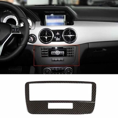 Middle Console For Mercedes-Benz GLK 13-15 CD Switch Frame Trim ABS Carbon Fiber — 第 1/4 张图片