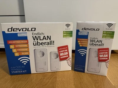 devolo 3er Pack: 2 x dLAN 500 AV Wireless+ und 1 x dlan 500 duo+ top Zustand OVP - Bild 1 von 4