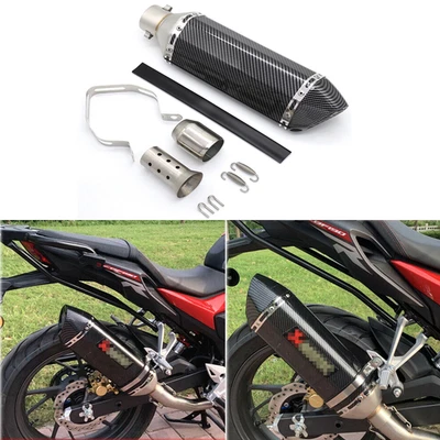 Tubo silenciador de escape de fibra de carbono 38-51 mm GP con DB Killer Universal Foto 1 de 4