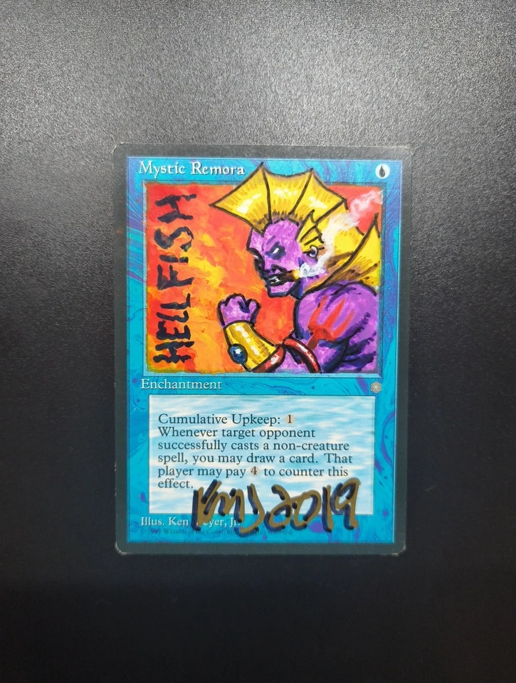 Mystic Remora Ice Age Altered Art Signed MTG Magic The Gathering EDH  - Image 1 of 2