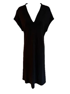 J Jill Everwear Collection Maxi DRESS hidden side pockets soft knit Black L Tall - Picture 1 of 12