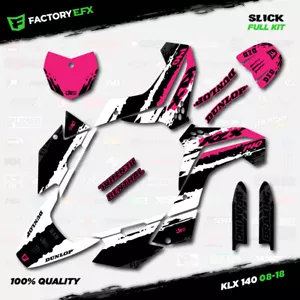 Kit de gráficos de carreras lisos blancos y rosados se adapta a la calcomanía 08-18 Kawasaki KLX140 KLX 140 - Imagen 1 de 2