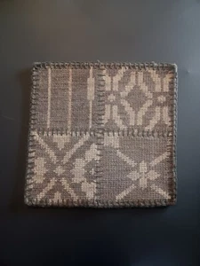 POTTERY BARN Handmade Nelson Patchwork Wool Flat weave India Rug 18" x 18" NEW - Picture 1 of 7