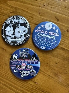 New York Yankees Lot Of 3 Pins- 2000 Subway Series, World Champions, Babe Ruth  - Picture 1 of 5