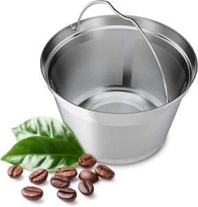 Reusable 4-5Cup Basket Replacement Coffee Filters- Stainless Steel Permanent Co - Picture 1 of 12