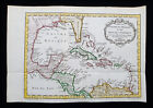 1754 BELLIN rare Map: CENTRAL AMERICA, MEXICO, HONDURAS, FLORIDA, USA, CARIBBEAN