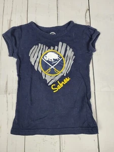Buffalo Sabres Outerstuff NHL Kleinkind Mädchen dunkelblau Herz T-Shirt, Größe 3T - Bild 1 von 1