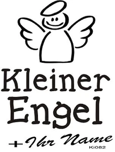 WANDTATTOO - Aufkleber  - Kleiner Engel + Wunschname - auf allen glatten Flächen - Bild 1 von 2