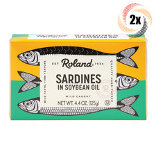 UPC 041224152502 product image for 2x Packs Roland Wild Caught Sardines In Soybean Oil | 4.4oz | Easy Open Tin | upcitemdb.com