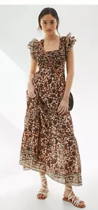 Maxi Vestido Anthropologie Love The Label Mirabelle Boho con Volantes en Niveles Talla Pequeña - Imagen 1 de 11