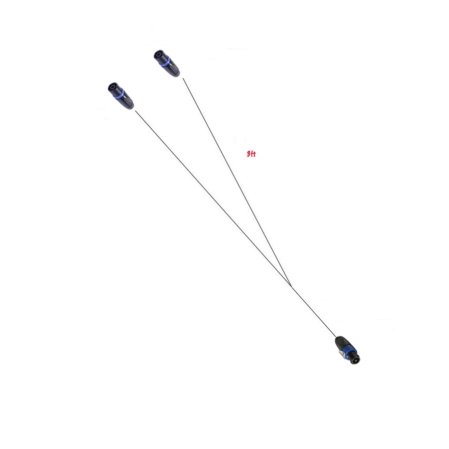 CBI Speaker Speakon Y Cable (1) NL4FX Split to (2) NLT4MX 3Ft  2 Cond. - Image 1 of 1