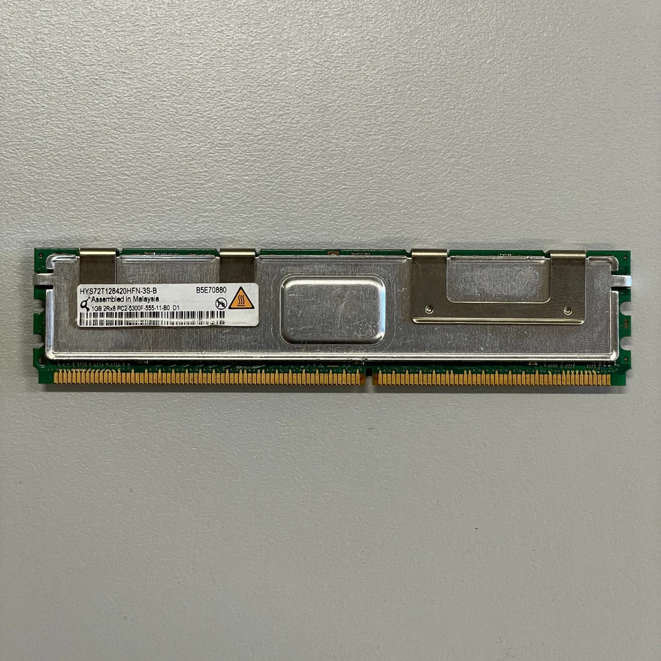 Qimonda 1GB DDR2 RAM PC2-5300 667MHz ECC Fully Buffered HYS72T128420HFN-3S-B - Image 1 of 3