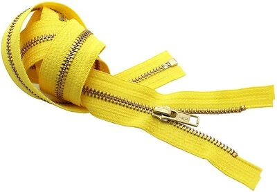 Cremallera metálica de 18 pulgadas YKK #5 latón dorado peso medio separación hecha en EE. UU. Foto 1 de 4