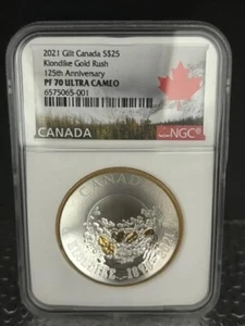 2021 Gilt Canada S$25 Klondike Gold Rush 125th Anniversary NGC PF 70 Ultra C - Picture 1 of 2