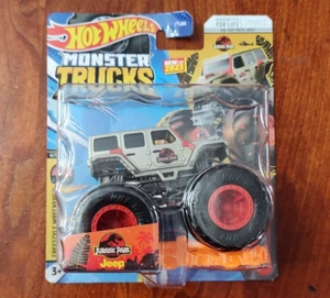 Hot Wheels 2023 Monster Trucks Jurassic Park Jeep by Mattel - Picture 1 of 2