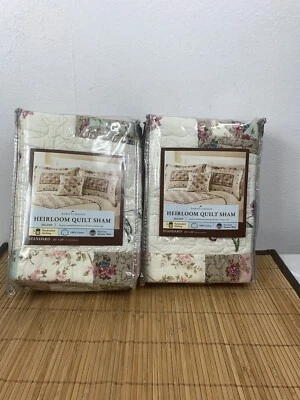 Fundas de almohada acolchadas de reliquia 2 retazos estándar cabaña elegante granja nuevas Foto 1 de 4