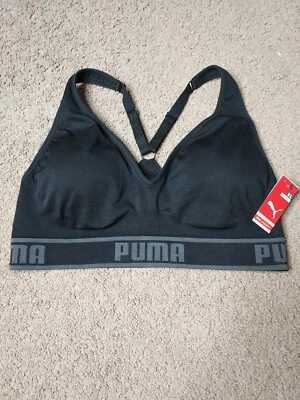 Sujetador deportivo sin costuras negro acolchado talla XL PUMA para mujer nuevo con etiquetas Foto 1 de 4