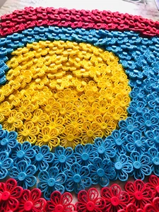 DIY Handmade Paper Quilling Flowers RED, YELLOW, BLUE Greeting Card Crft LOT-300 - Picture 1 of 5