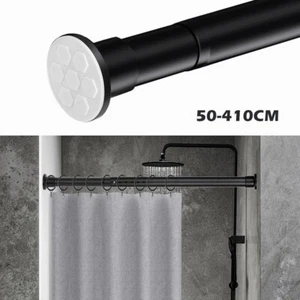 50-410cm Shower Curtain Rail Pole Heavy Duty Extendable Tension Rod No Drilling - Picture 1 of 21
