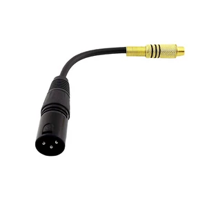 XLR 3-Pin Male to Gold Single RCA Phono Female Audio Coaxial Shield Cable 15cm - Picture 1 of 5