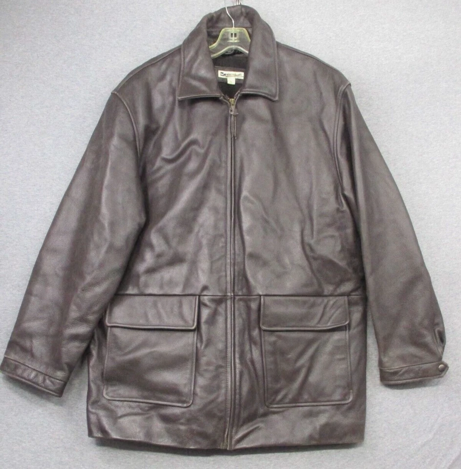 Chaqueta grande de cuero marrón suave forro de lana genuina para motocicleta Wilke Rodriguez Foto 1 de 4