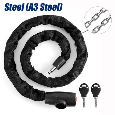 Heavy Duty Motorcycle Bike Bicycle Chain Lock Anti-theft Padlock Security W/ Key - Image 1 of 4