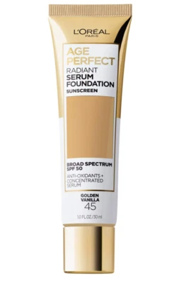 L'Oreal Age Perfect Radiant Serum Foundation Sunscreen SPF 50 Golden Vainilla#45 - Image 1 of 4