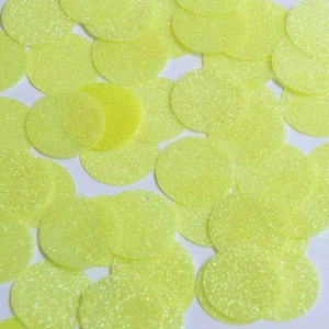 Round Sequin 24mm Yellow Neon Neon Metallic Sparkle Glitter Texture Paillettes - Picture 1 of 2