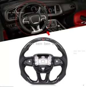 Volante sportivo piatto in fibra di carbonio per caricatore Dodge Challenger SRT Durango - Foto 1 di 17