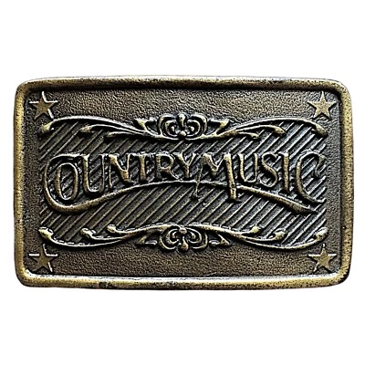 "Indiana Metal Craft vintage MÚSICA COUNTRY hebilla de cinturón de latón 3 1/4""x 2""" Foto 1 de 2