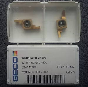 SALE! 2 x SECO 12NR 1.50FD CP500 REVERSIBLE CUTTING PLATES - Picture 1 of 1